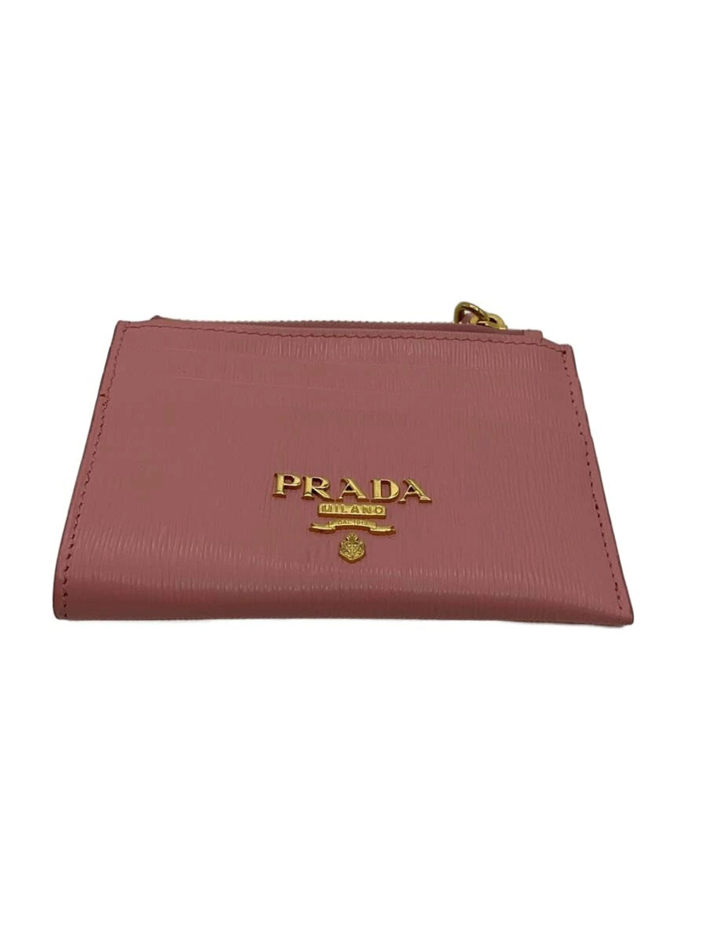 Prada Card Case Wallet Leather Pink